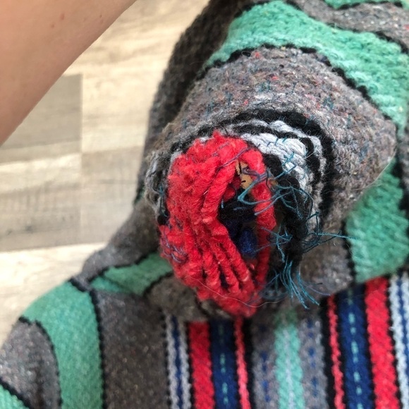 Vintage Grunge Handmade Festival Beach Baja Pullover Hoodie Large - Picture 12 of 12